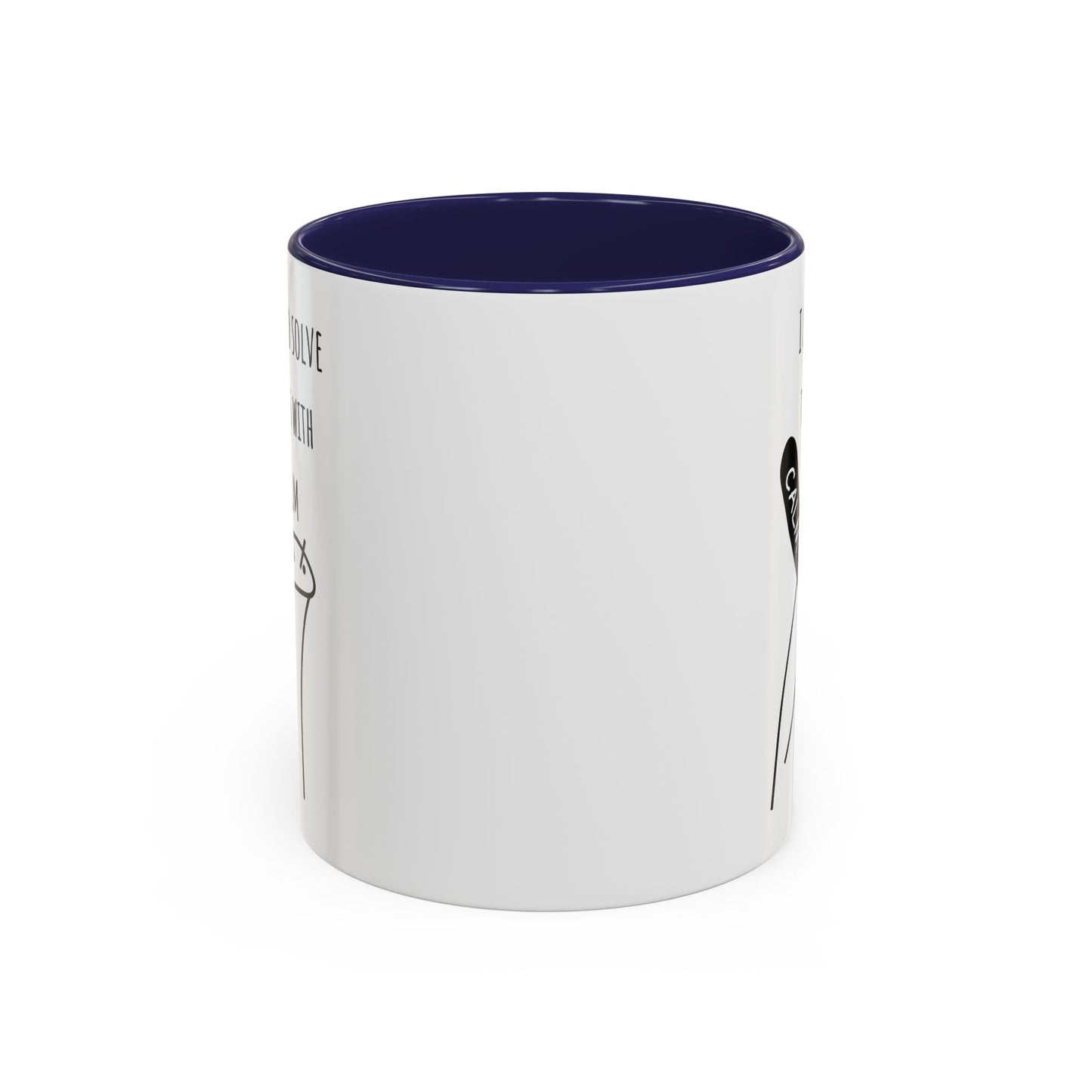 I like to solve things with calm - Accent Coffee Mug, 11oz