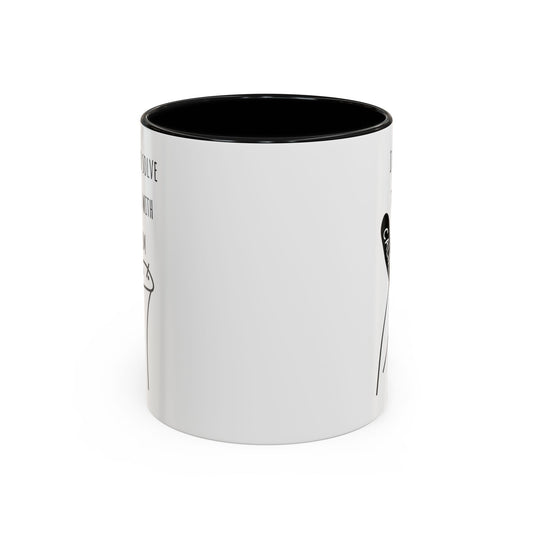 I like to solve things with calm - Accent Coffee Mug, 11oz