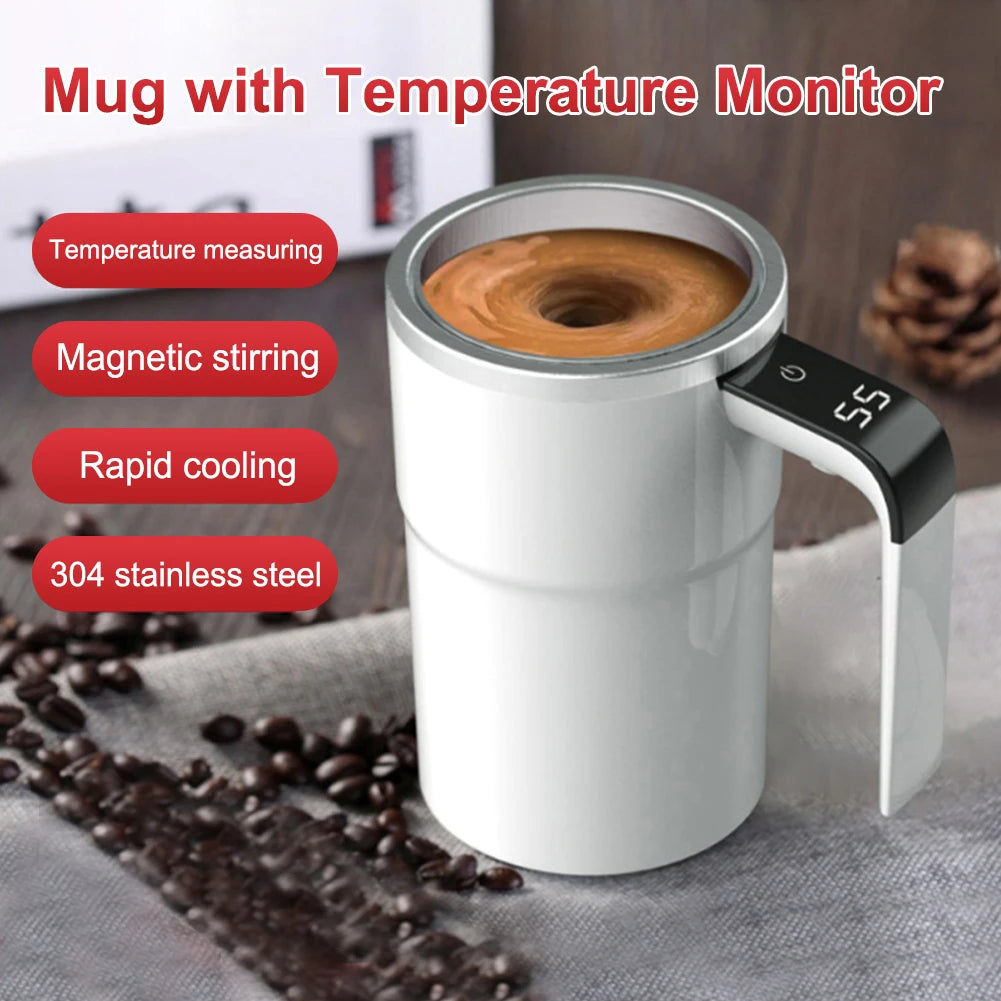 Automatic mix Stirring Coffee Mugs Portable Automatic Mixing Cup Rechargeable Self Stirring Cup With Thermometer For Home Office